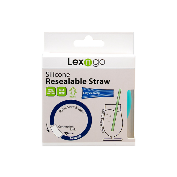 LEXNGO: Silicone Resealable Reusable Straw Bracelets (22cml)