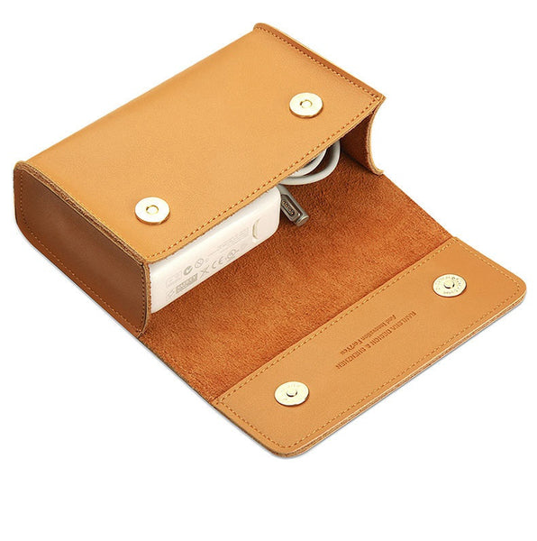 Macbook Charger Leather Storage Bag